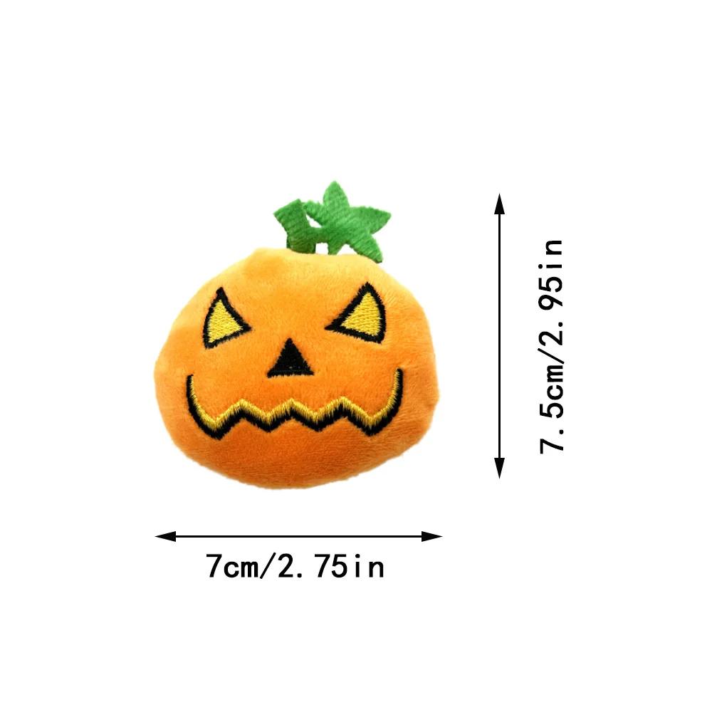 Halloween Cat Toys Large Cute Pumpkin Ghost Face Interactivity Plush Dog Toys Soft Durable Teething Cleaning Teeth Pet Supplies