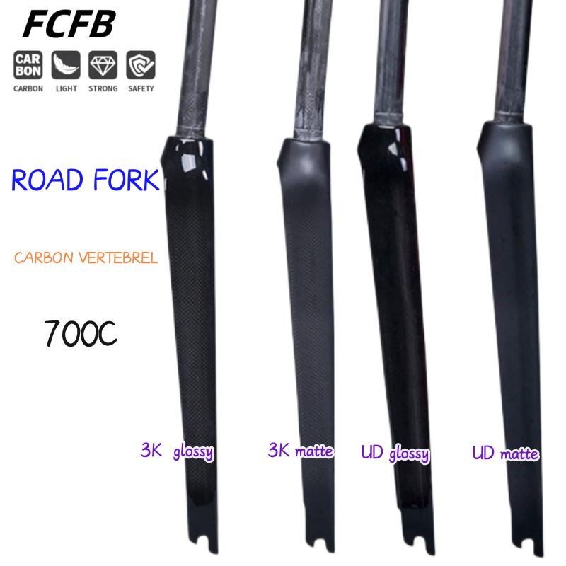 road bike carbon fork full carbon fiber  road bicycle 3K UD carbon fork fork carbon front fork Track Fixed Gear hard fork 28.6mm UD Glossy