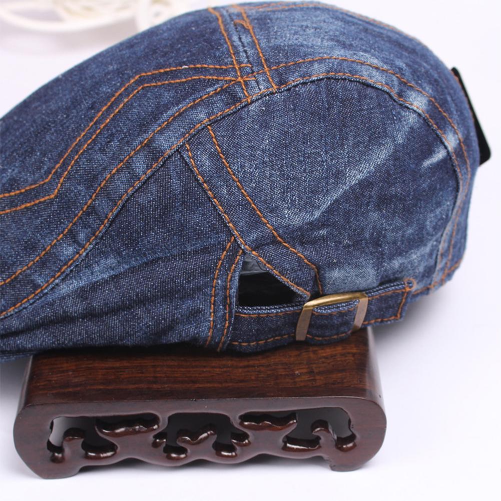 Women Hat Vintage Simple Denim Cap Fashion Embroidered Beret Outdoor Visor Forward Hat