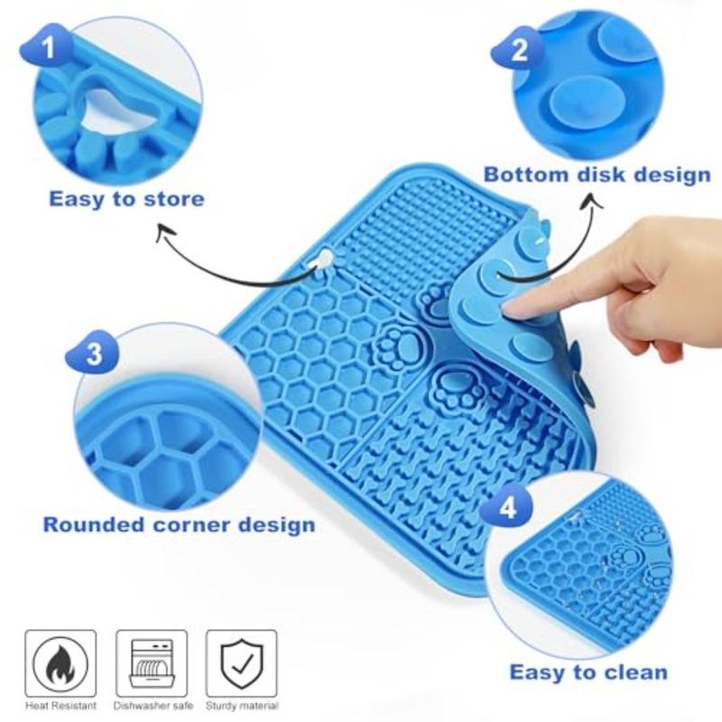 Lick Mat for Dogs, Dog Lick Mat with Suction Cups, Pet Food Mats and Slow Feeder Cat Bowl for Dog Anxiety Relief Pet Enrichment