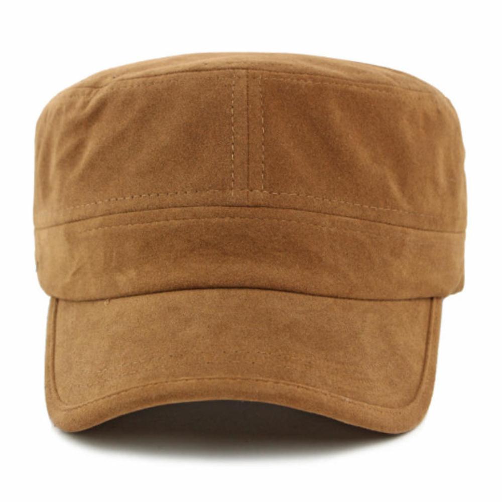 HT5008 Baseball Cap Men Women Autumn Winter Cap Hat Fashion Suede Flat Top Army Cadet Cap Male Female Adjustable Snapback Caps