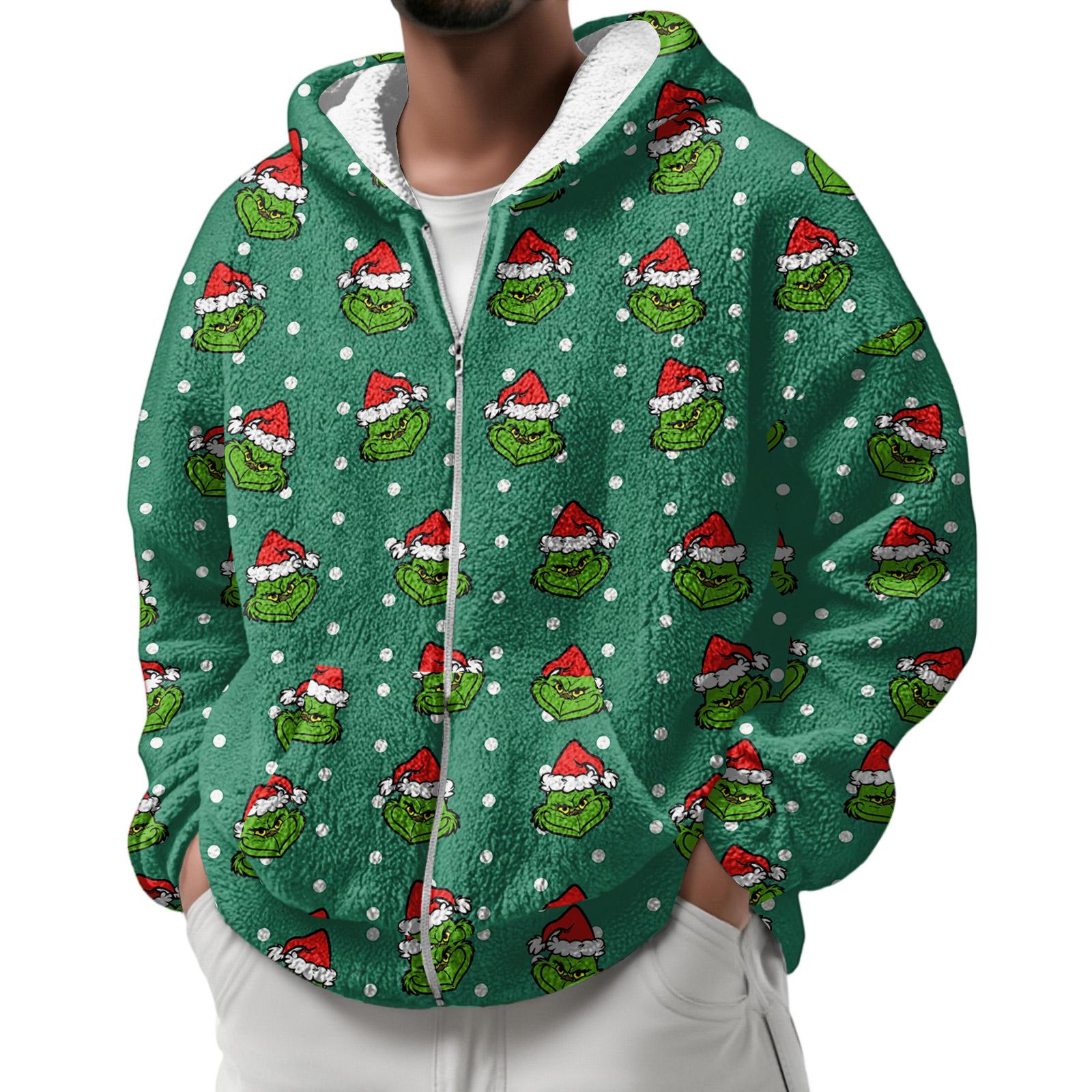 

Чоловічий зимовий флісовий світшот із капюшоном і накладною кишенею, повсякденна куртка XXL