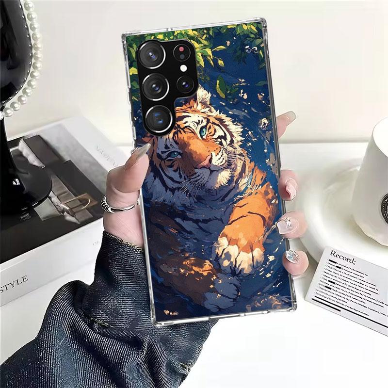 Superior Tiger Pattern Art Soft Phone Case For Samsung Galaxy S22 S23 S24 S25 Edge S26 Ultra S20 FE S21 Plus + Fundas Coque Gala