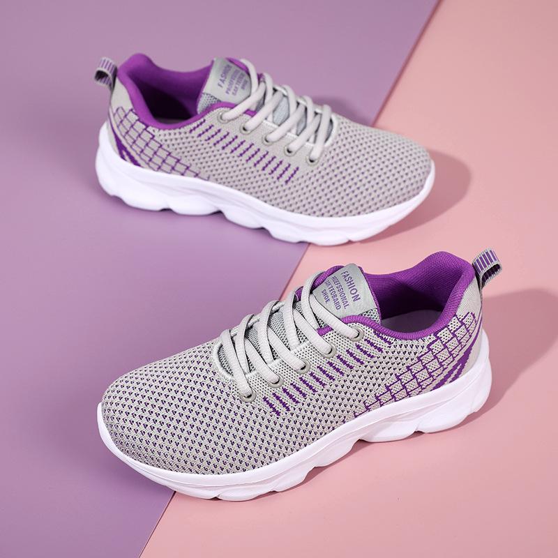 Spring and Summer Mesh Breathable Casual Sports Shoes Mother Walking Shoes Running Shoes Soft Sole Lightweight Travel Shoes Women