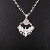 Natural Rose Quartz Gemstone 925 Sterling Silver Jewelry Pendant 1.43" For Gift CP-38-35