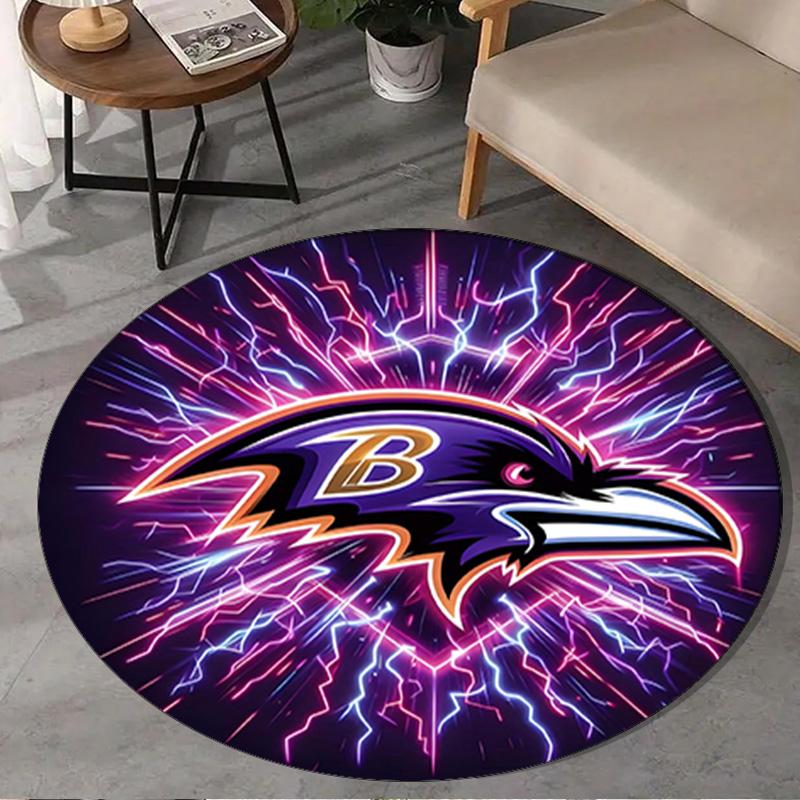 Baltimore Logo Art Round Rug for Livingroom,Bedroom, Palyroom, Chair Rug, Area rug, Circle Carpet, Large Size Fan Christmas gift