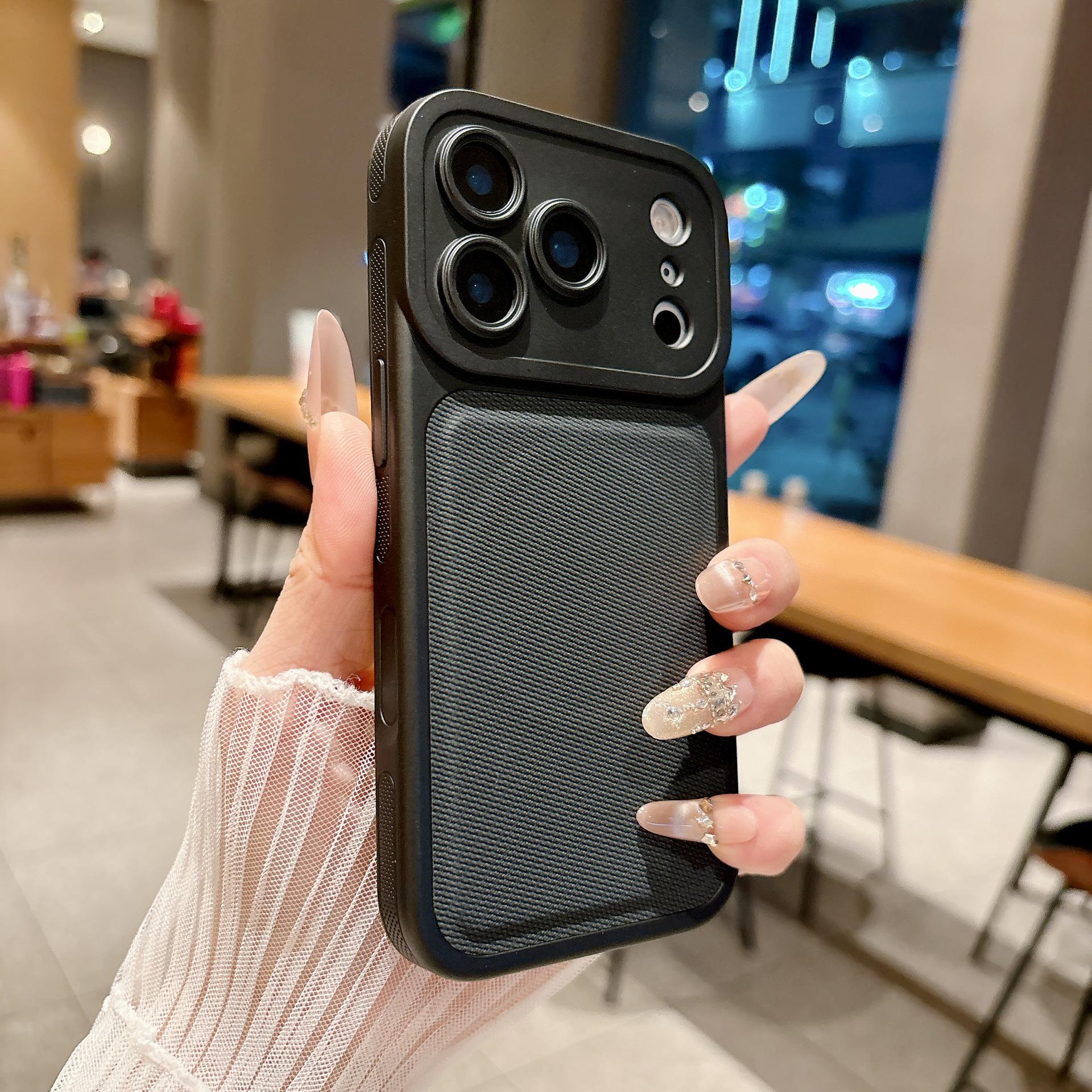 

Magnetic Leather Texture Case for iPhone 17 Pro Max, Fits Apple 16 & 15, Anti-Slip, Fully Enclosed iPhone 15 Pro Max чёрный