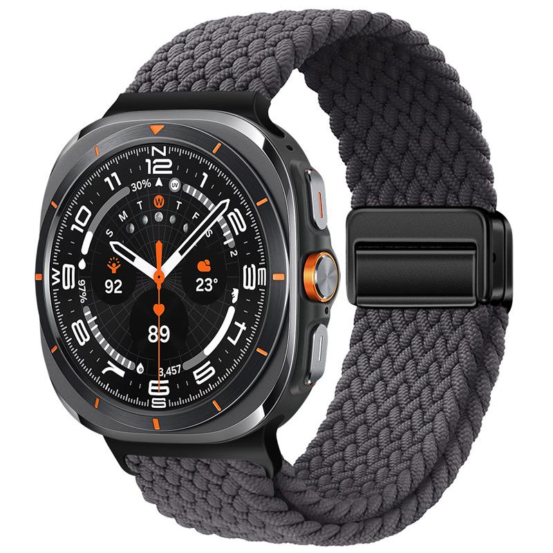 Nylon Magnetic Buckle Strap For Samsung Galaxy Watch Ultra 47mm Braided Solo Loop Bracelet For Galaxy Watch Ultra 47mm Correa