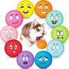 Hungdao 20 Pack Dog Squeaky Balls Soft Latex Squeaky Dog Toys Small Interactive Pet Chewing Toys for Puppy Training Interactive Fetch Play(Face)