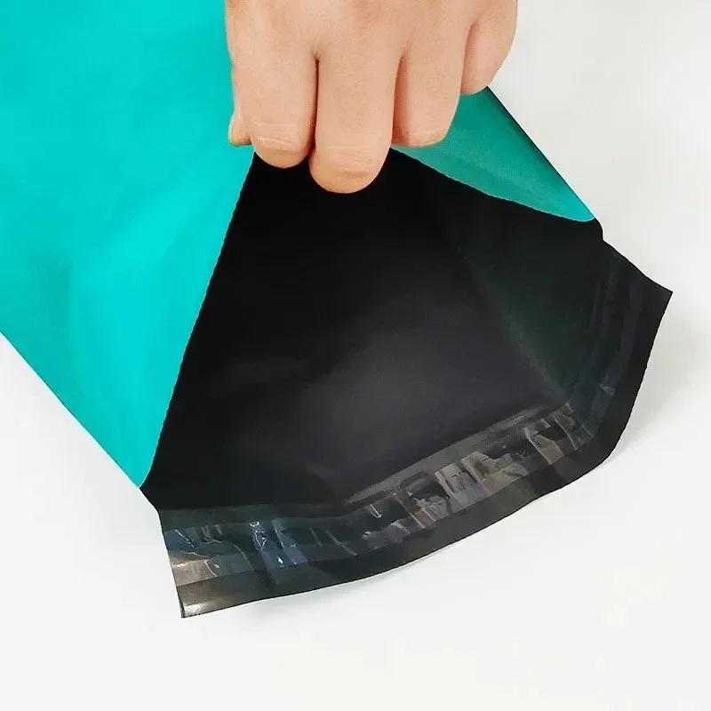 100 PIÈCES/1 Rouleau Sac Vert en Plastique pour Express, Sac d'Emballage Express, Sac d'Emballage Logistique Épaissi, Sac Poubelle Auto-adhésif