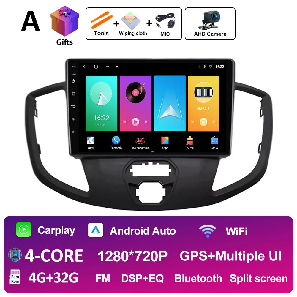 Android 14 Wireless Carplay For Ford Transit 2015 2016 2017 2018 Navigation GPS Cooling Fan Autoradio Car Multimedia Player WIFI
