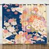 Curtains Japanese Blue Cherry Blossom Digital Printing Blackout Curtain Punching