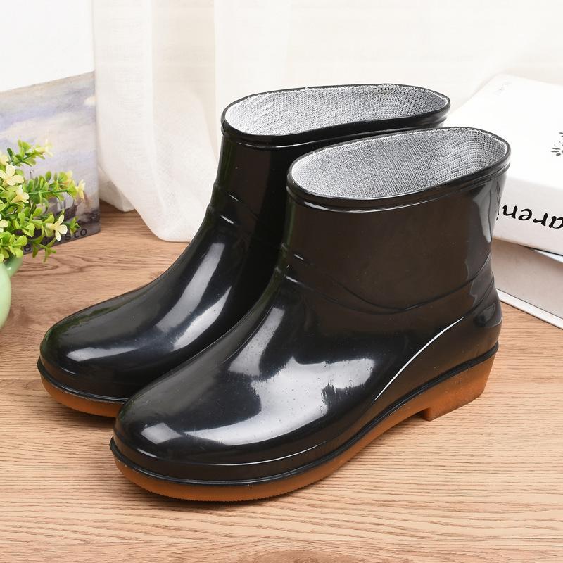 

Low tube rain shoes women s rain boots women s short tube water shoes fashion outer overshoes non-slip rubber shoes for daily work 40 чёрный