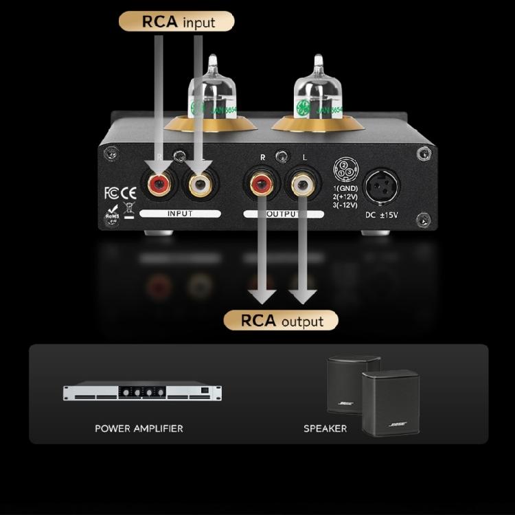 HiFi Stereoes Preamp Featuring Vacuum Tubes and Gold Plateds RCAs Connectors for Sound Quality