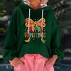 Women's Christmas Print Loose Casual Long Sleeve Hooded Sweatshirt