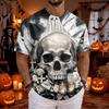 Men's Halloween Printed Short Sleeve Neck T-Shirt for Casual Daily Wear Holiday Party