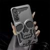 3D Matte Metallic Color Hollow Out Skull Hard Phone Case For Samsung Galaxy S23 S25 Ultra S23 S24 Plus Shockproof Cover