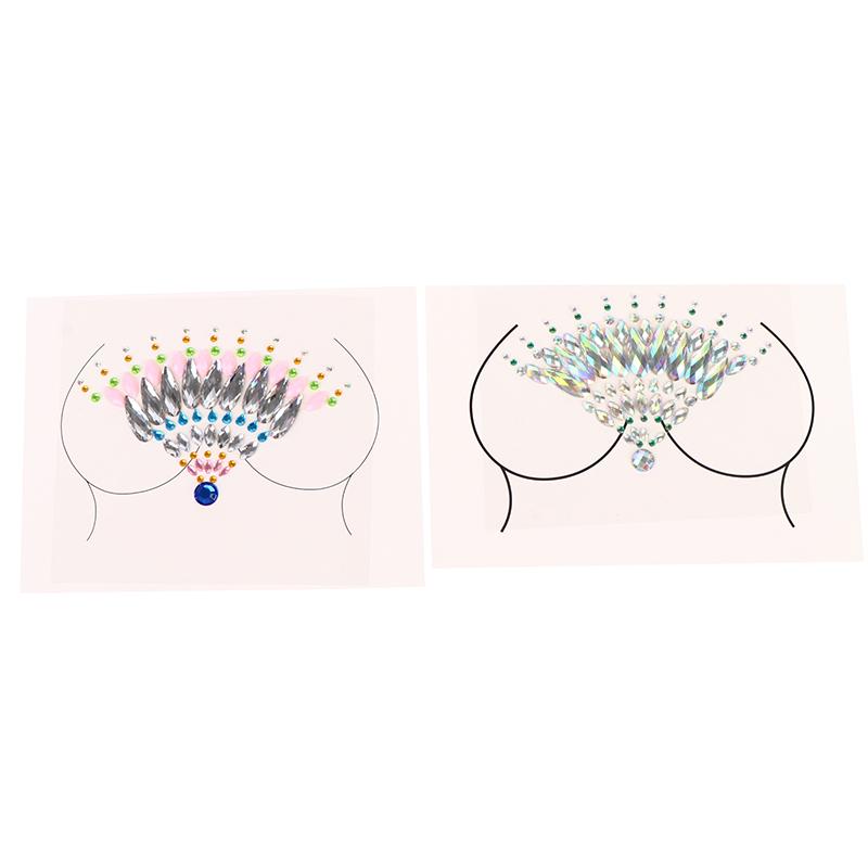  BH-Aufkleber, selbstklebende Diamantperlen, Brustpasteten, glänzende Tattoo-Aufkleber