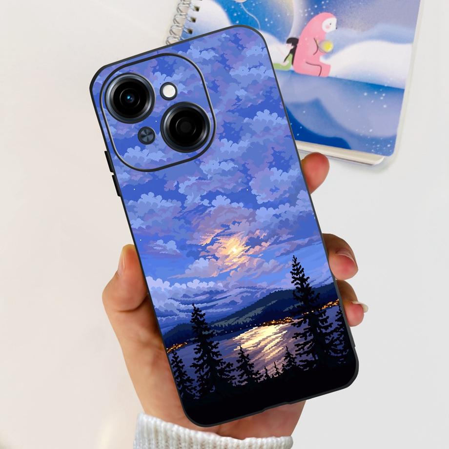 Soft Matte Silicone Bumper Cover For Tecno Spark GO 1 2025 Pop 9 Case TPU SparkGO1 GO2025 Pop9 Marble Love Heart Painting Coques