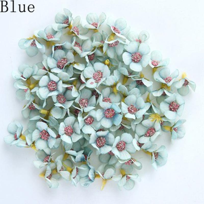 100Pcs 2.5Cm Silk Cloth Wedding Flower Heads Diy Manual Simulation Material For Dress Wreath Decoration Creative Flower Buds