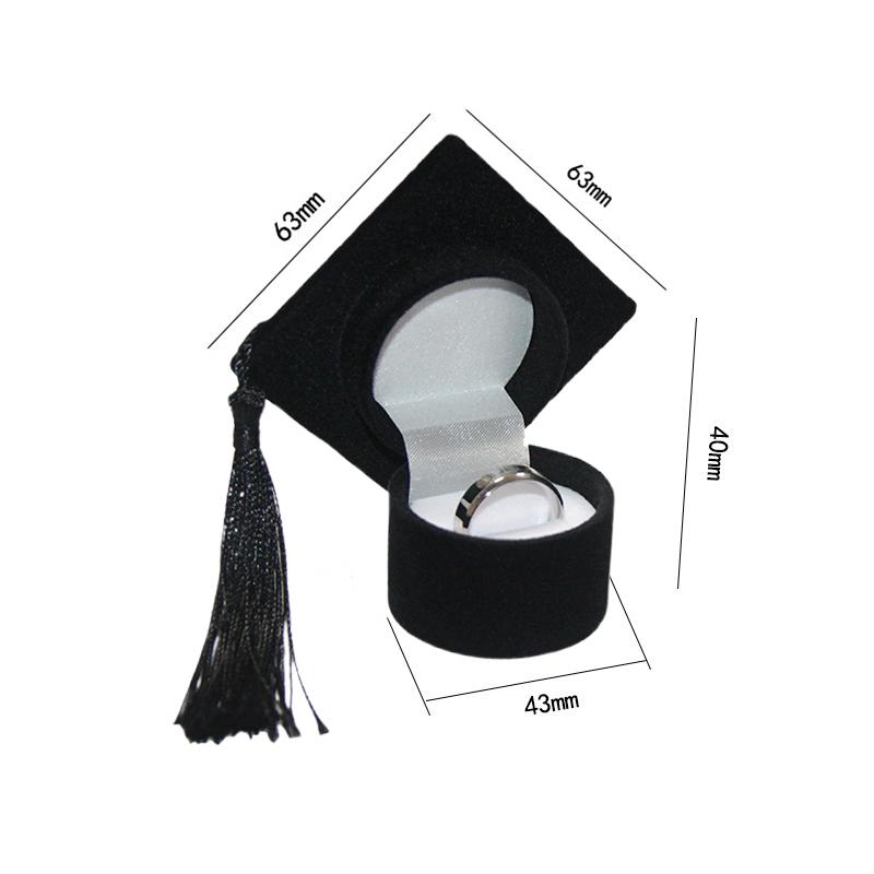 Samt Ringbox Abschluss Bachelorhut Schmuckverpackungsbox Hochzeit Verlobung Ohrringbox Abschlussgeschenk Schmuckorganizer