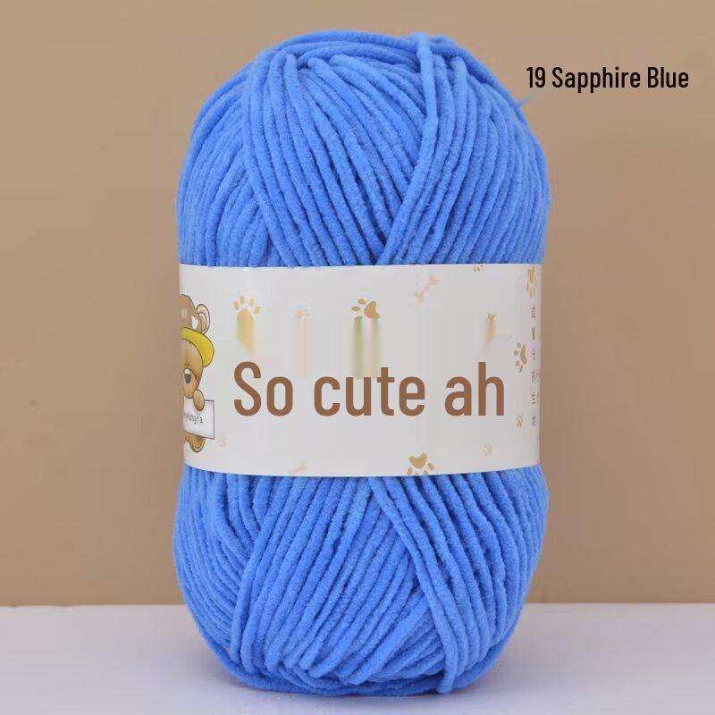 Chenille Crochet Yarn - Medium Thick Hand-Knitted for DIY Crafts & Dolls