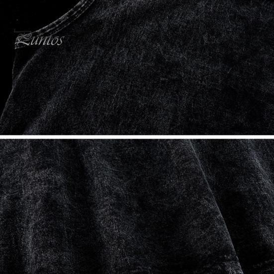 Pánské letní tílka s kulatým výstřihem bez rukávů seprané pulovry Volný střih retro tílka Streetwear
