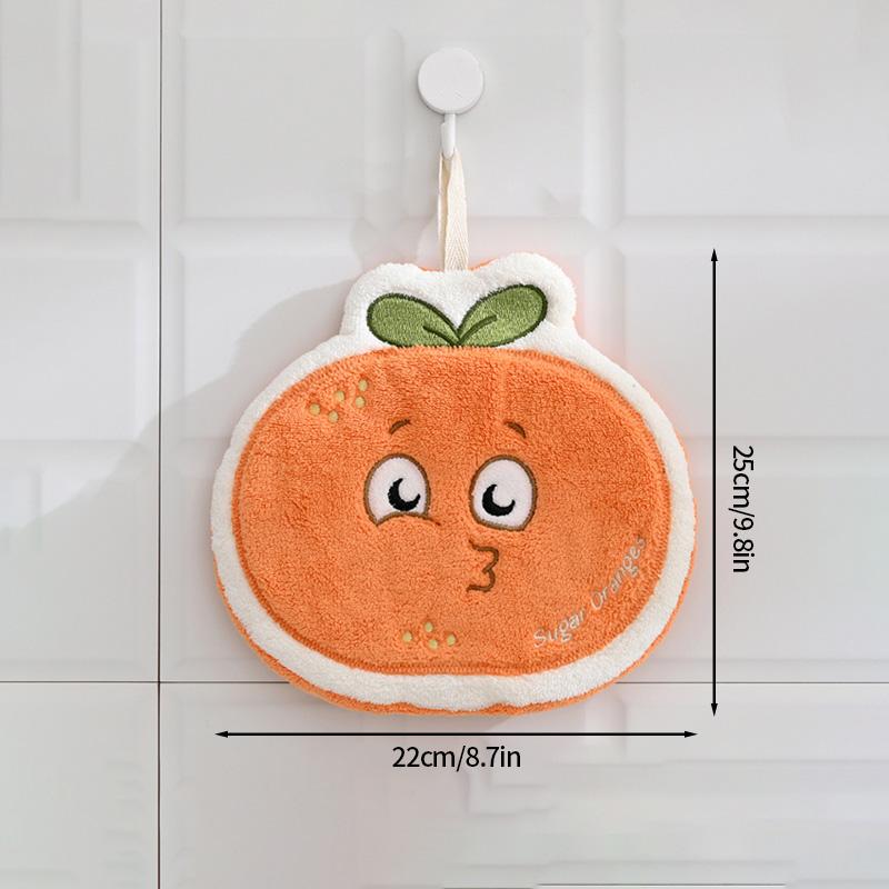 Cartoon Hand Towel Hanging Kitchen Hand Cloth Coral Fleece Bathroom Children Towel Super Absorbent Handkerchief Rag Quick Dry