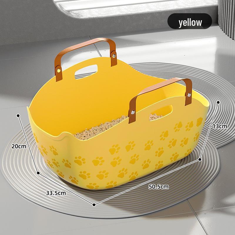 Large Portable Anti-Splash Cat Litter Box for Home & Outdoor Use With Litter Scoop