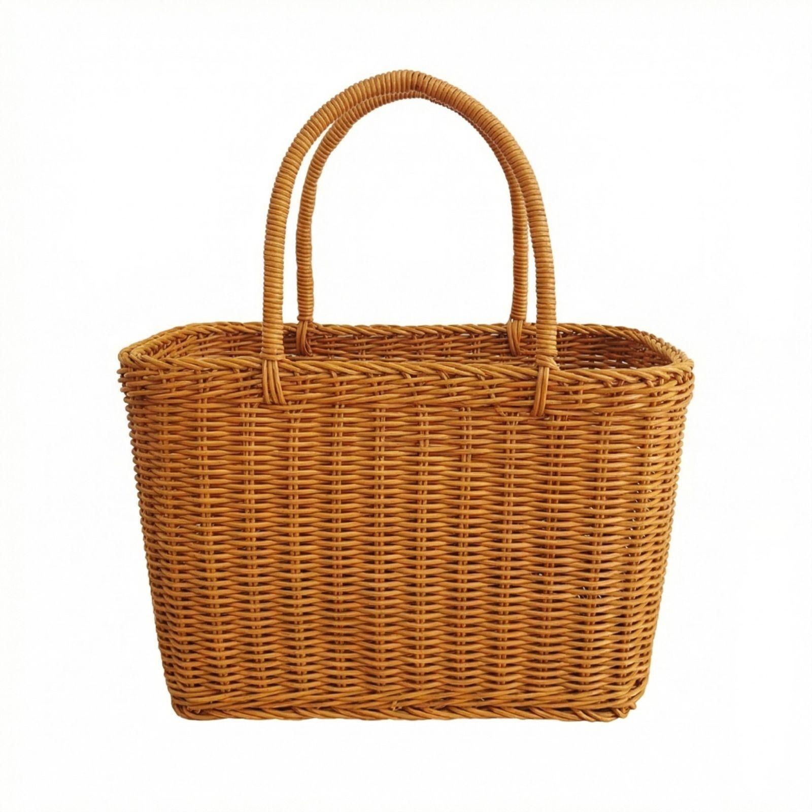 Wicker Fruit Basket, Supermarket Shopping Basket, Picnic Basket