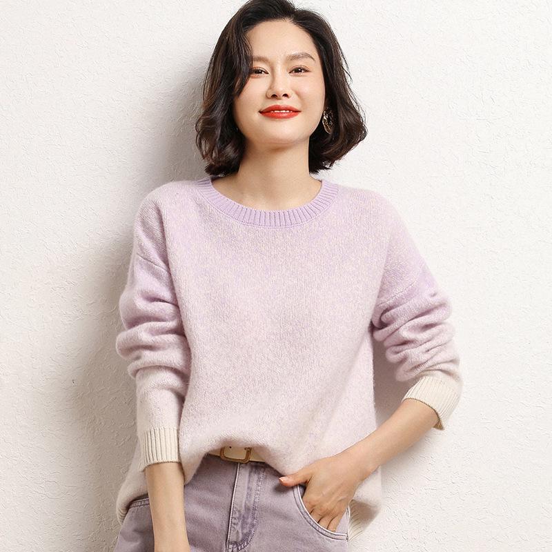 2025 Fall/Winter Women's Luxury Cashmere Gradient Knit Pullover Sweater