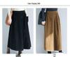 2025 Autumn/Winter Women's Corduroy Elastic Waist Wide-Leg Pants Skirt