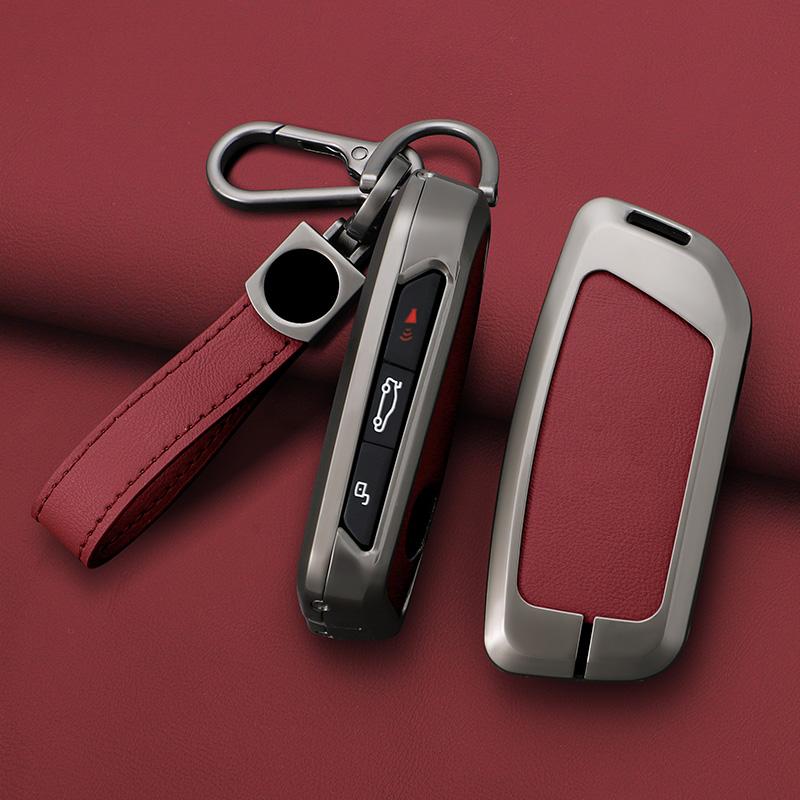 Zinc Alloy Leather Car Key Holder for BMW I7 X7 X5 G07 LCI IX I20 X1 U11 740Li Series G70 G09 XM U06 G81 M3 2023 Car Key Case