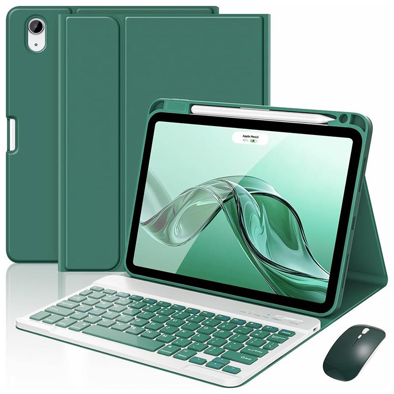 iPad 11th Gen Bluetooth Leather Keyboard Case with Pen Slot, 10.9 Inch