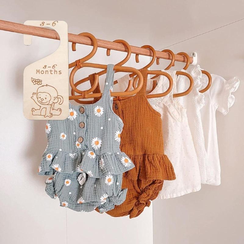 Buy 7 Pcs Baby Closet Size Divider Wooden Baby Closet Organizers for
