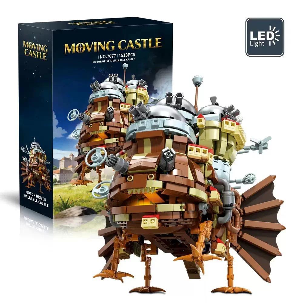 Anime Das wandelnde Schloss Bausteine Set, Howls Schloss Bau DIY Modell Sammlerstücke Spielzeug Geburtstagsgeschenk für Fans Kinder (1513 Stück)
