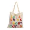 with Inner Bag Canvas Shopping Bag Colorful Letter INS Tote Bags Letter Embroidery Handbag  Women