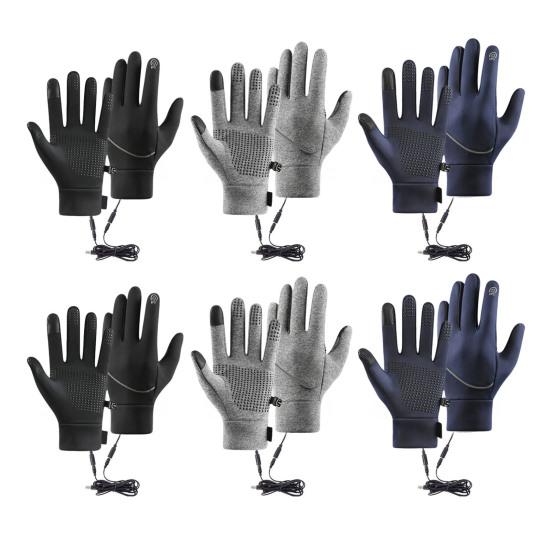 Waterproof Heated Gloves Men Women Winter Rechargeable Hand Warmers Touch Screen Electric Heated Gloves with Anti-Slip Palms for Skiing Cycling Hiking