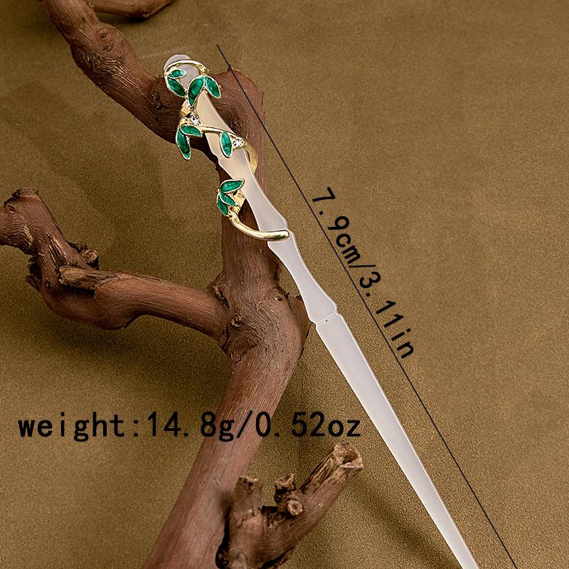 Starożytny Styl Super Wróżkowy Spinka do Włosów z Orchideą Dzwonkową Nowa Chińska Prosta Bambusowa Nieregularna Żywiczna Spinka do Włosów Akcesorium do Hanfu Cheongsam