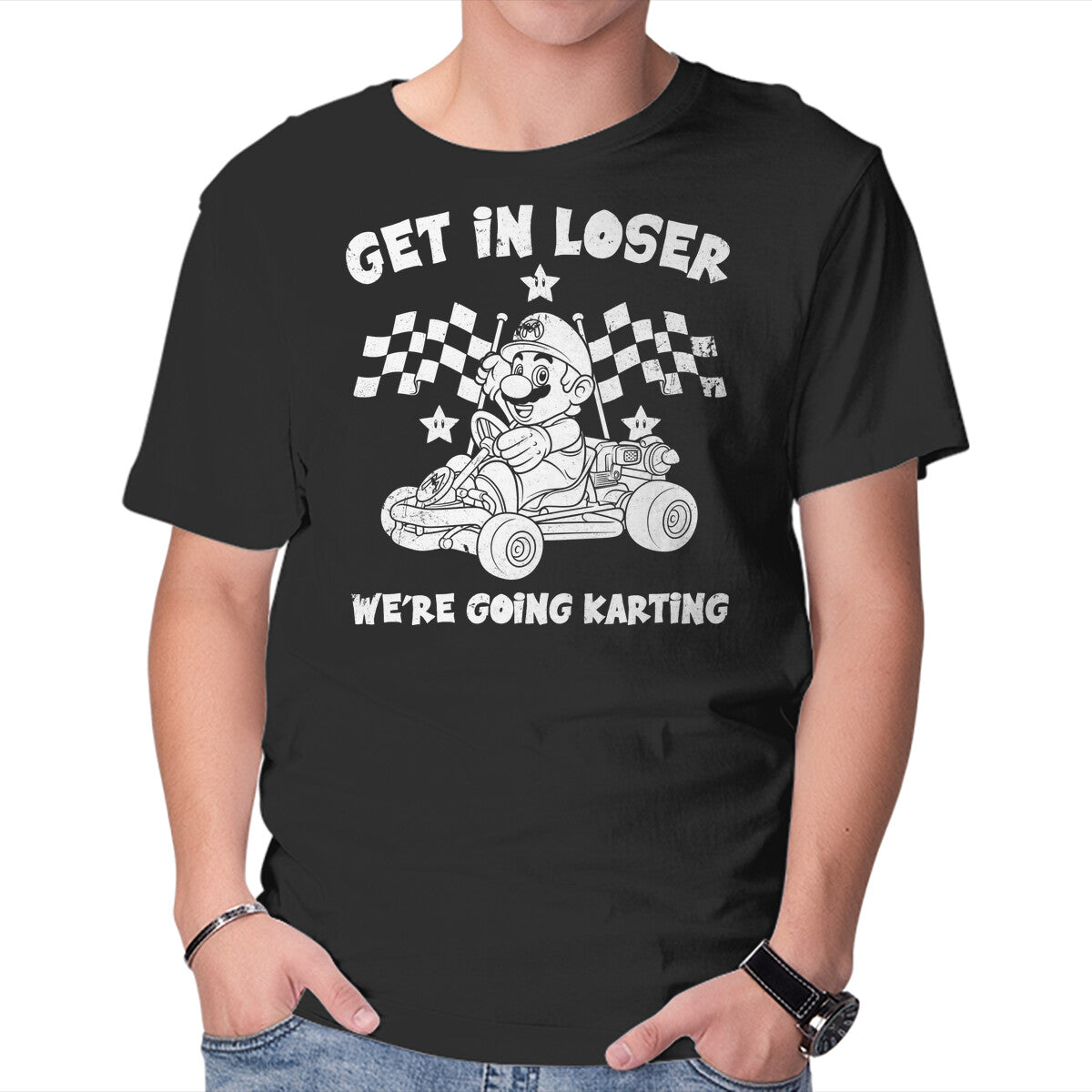 Unisex Crew Neck T-Shirt We’re Going Karting Graphic Short Sleeve Casual Tee XXL