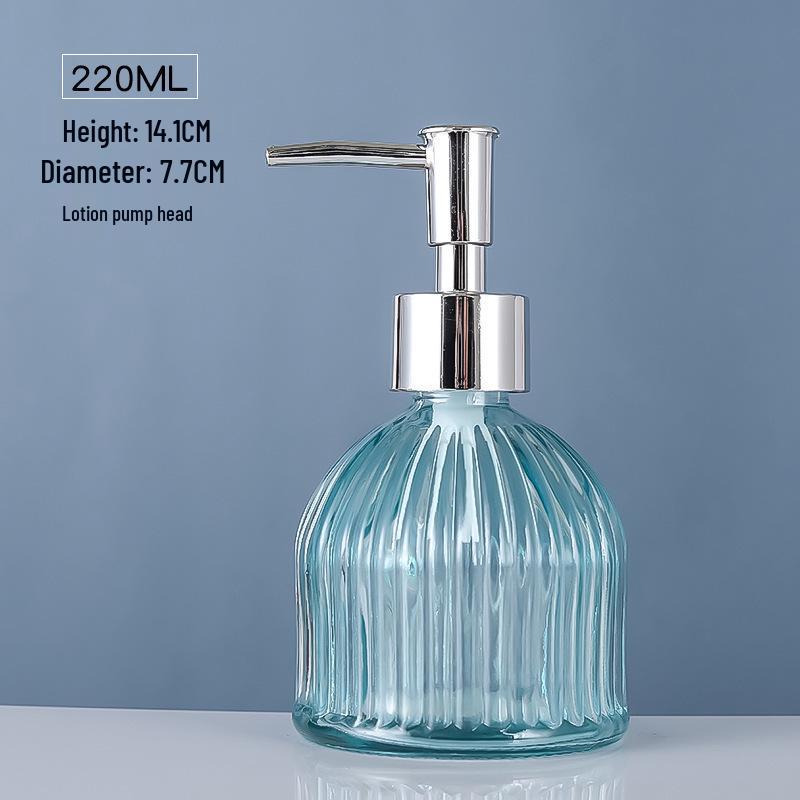 Stylish Glass Refill Bottle for Hand Sanitizer, Lotion, Shampoo, Shower Gel - Press-Type for Home Bathroom