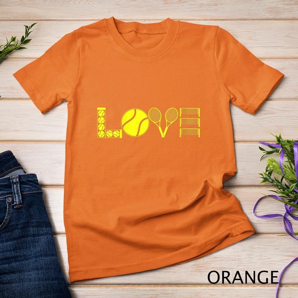 Womens I Love Tennis Gifts for Players Fans and Tennis Coach Unisex T-shirt 5 M