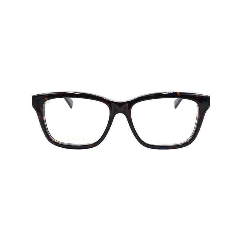 Gucci Fashionable and Vibrant Holiday Travel Edition Rectangular Optical Glasses Men's Style Tortoiseshell 55 dust bag + glasses case (random color)