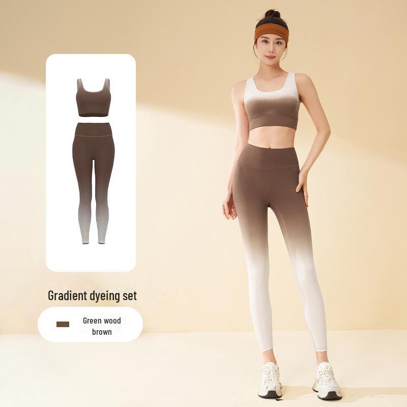 Juyitang Gradient Yoga Suit: High-Elastic, Nude-Feel, Slim-Fit for Running & Fitness.
