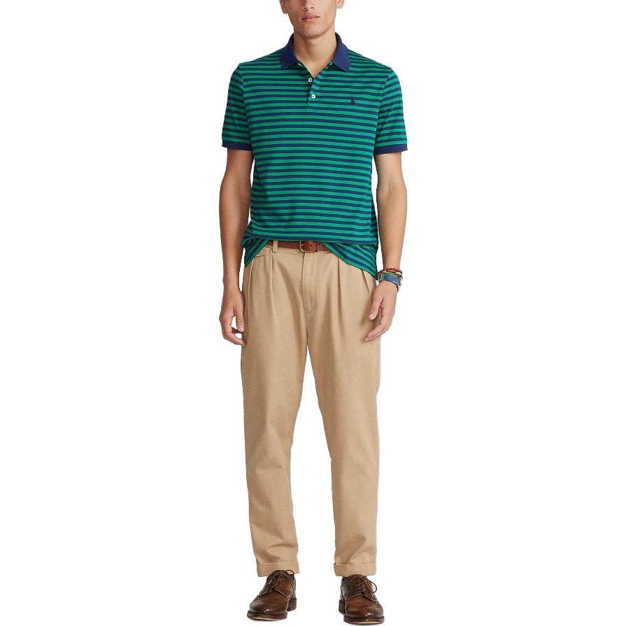 Polo Ralph Lauren Color Block Striped Logo Embroidered Short Sleeve Polo Shirt Men tops Green MNPOKNI1N821162-300