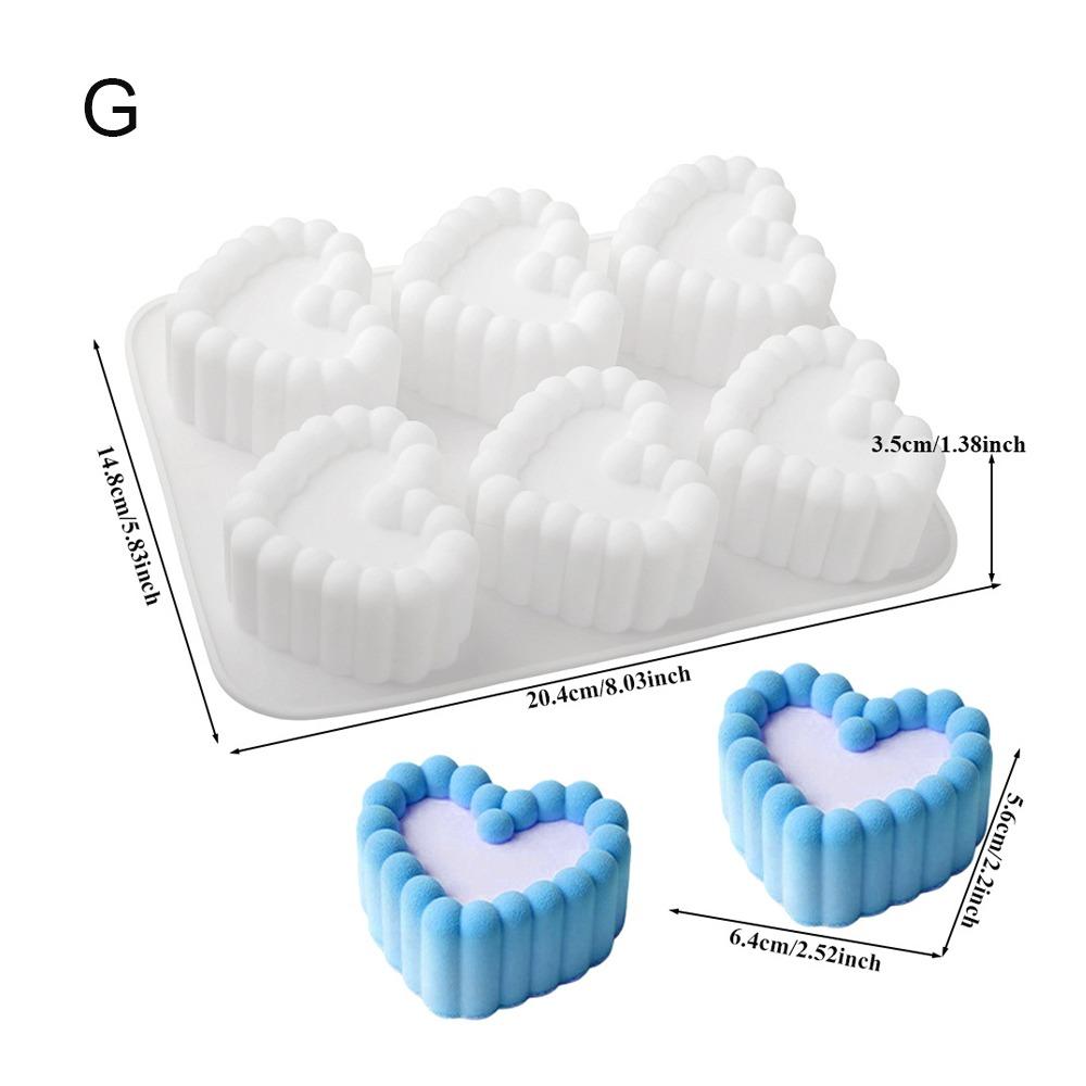 Square Flower Heart Shaped Silicone Cake Mold Non-stick Soap Mould Mousse Cake Mold  For DIY Baking