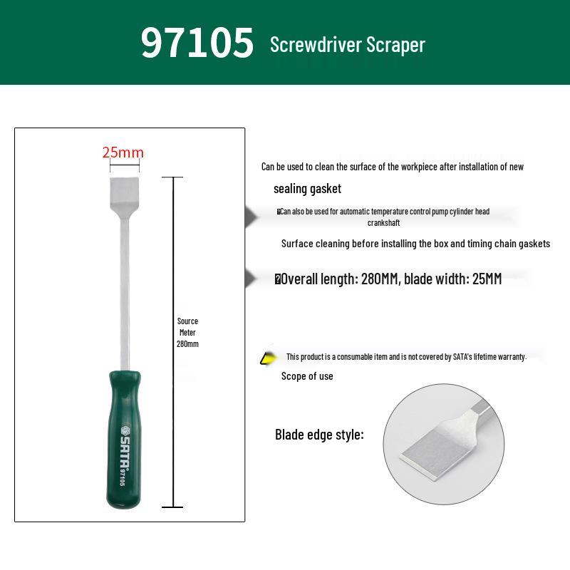SATA Automotive Repair Tool Set: Screwdriver, Scraper, Putty Knife, Trimming & Finishing Knives, Mechanic Tools for Auto Maintenance.