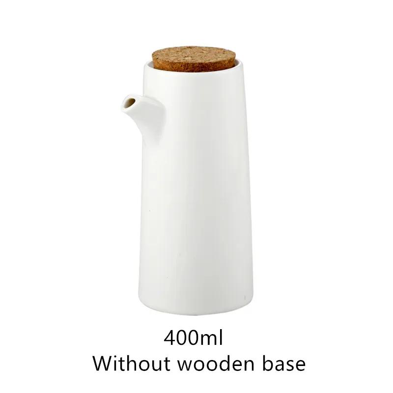 1/2Pcs Ceramic Oil Pot Spice Food Storage Jar with Airtight Seal Bamboo Lid Kitchen Accessories Organizing Tools for Soy Sauce