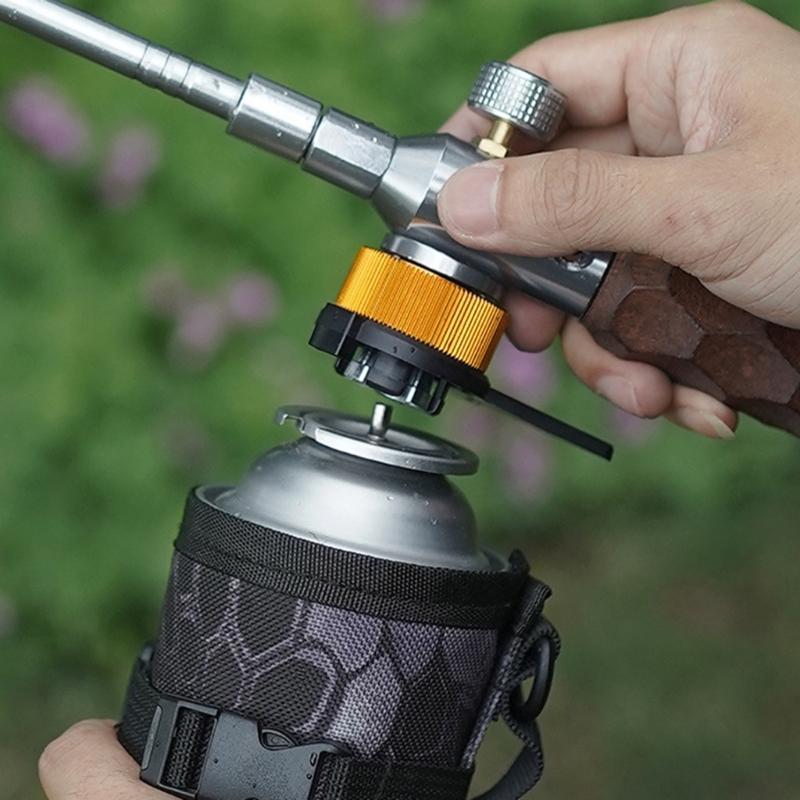 Outdoor Stove Camping Gas Converter Adapter with Fixed Bracket Camping Gas Stove Conversion Head Furnaces Converter
