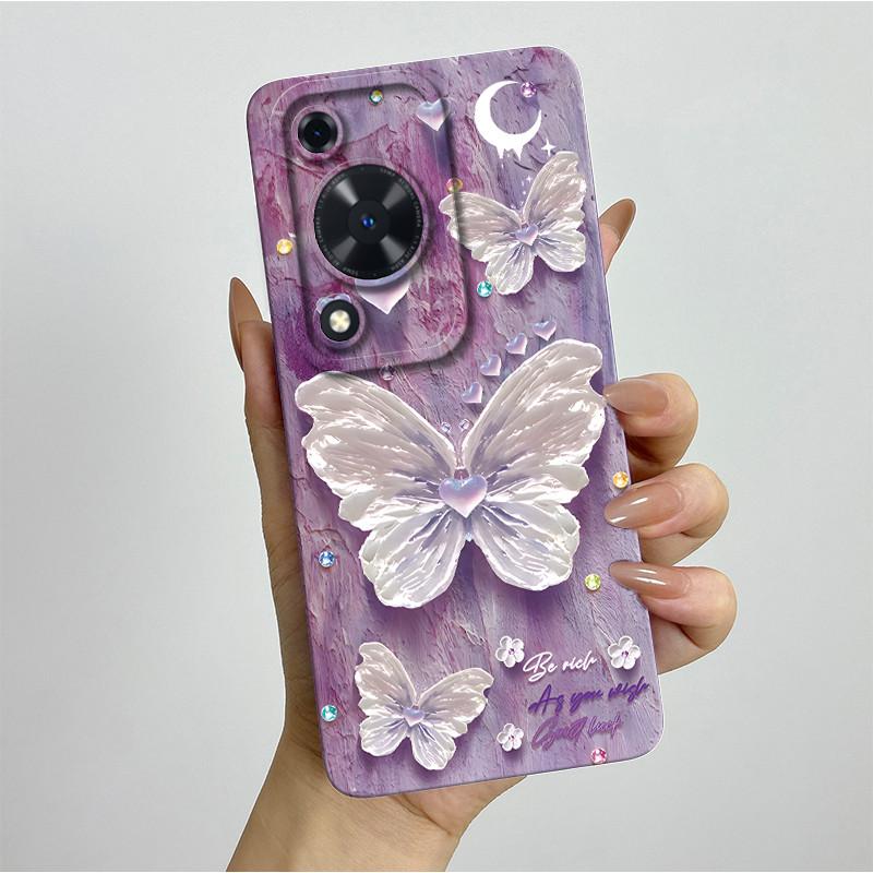 Phone Case For Huawei Nova Y72 Cases Fashion Butterfly Floral Cover For Huawei Nova Y72 NovaY72 Soft Silicone Shockproof Shell